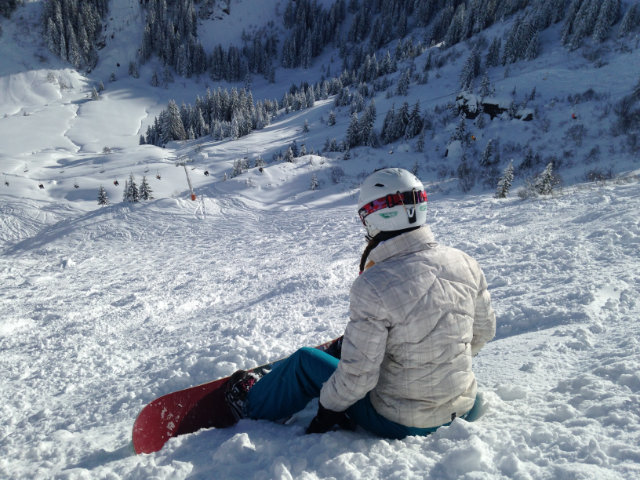 Snowboarding in Les Gets