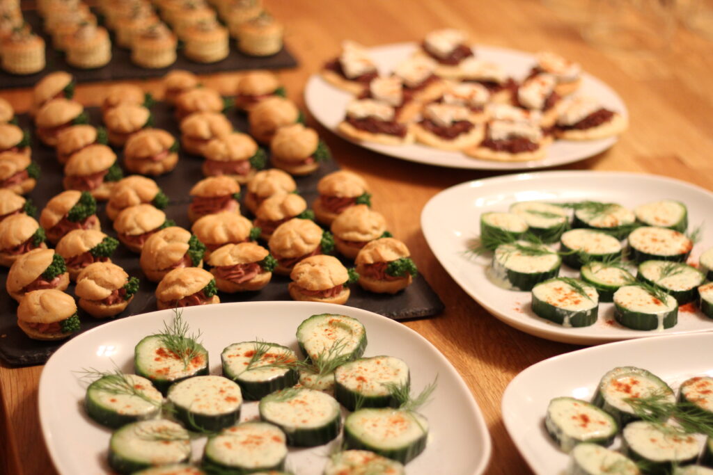 Canape selection at Chalet Aventure