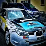 RushAdventures rally car competing in the annual Rally du Mont Blanc.